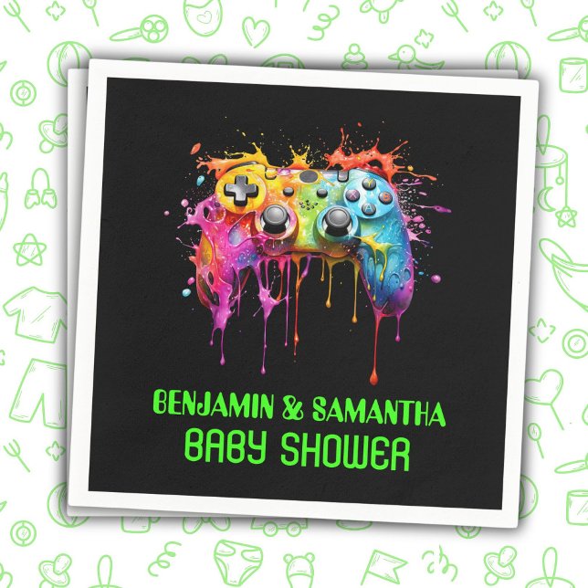Video Games Neutral Baby Shower Napkin (Creator Uploaded)