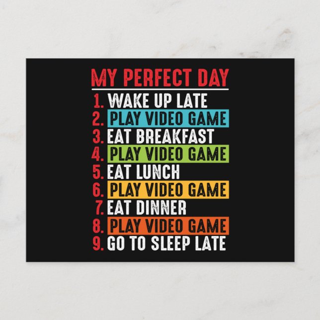 Video games quotes My Prefect Day | Video Game Postcard (Front)