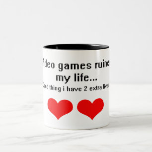 Video Games ruined my life... Two-Tone Coffee Mug
