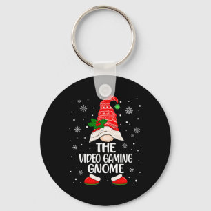 Video Gaming Gnome Funny Matching Family Christmas Keychain
