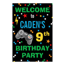 Vidéo Jeu Anniversaire fête Bienvenue Poster