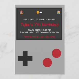 Vidéo Jeu Anniversaire Fête Invitation