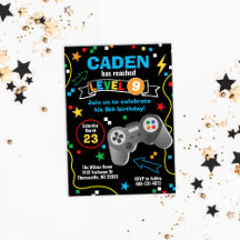 Vidéo Jeu Anniversaire Fête Invitation