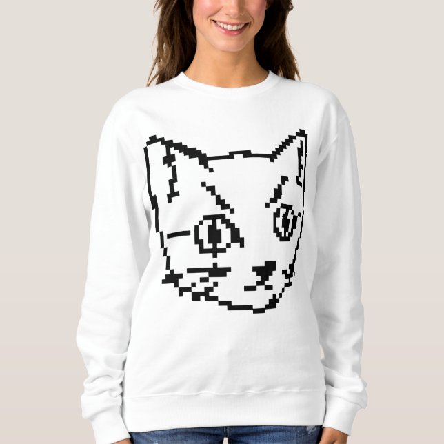 VIDEO KITTY CAT PIXEL ART SWEATSHIRT (Front)