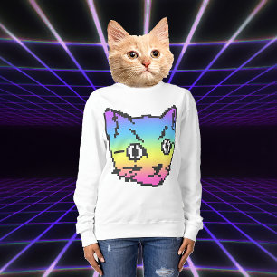 VIDEO KITTY CAT PIXEL ART SWEATSHIRT