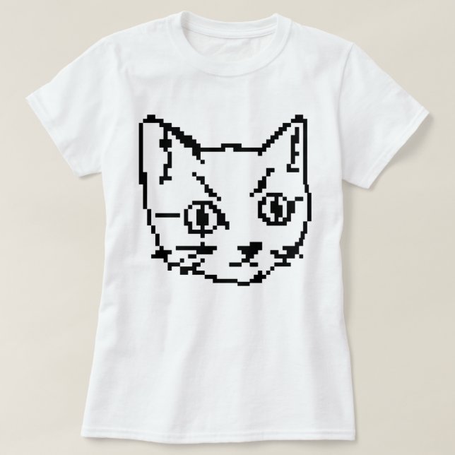 VIDEO KITTY CAT PIXEL ART T-SHIRT (Design Front)