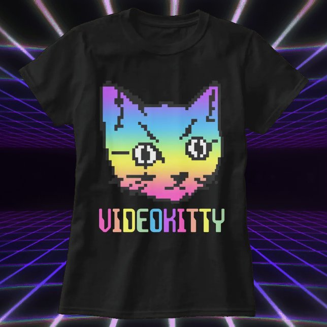 VIDEO KITTY CAT PIXEL ART T-SHIRT (Creator Uploaded)