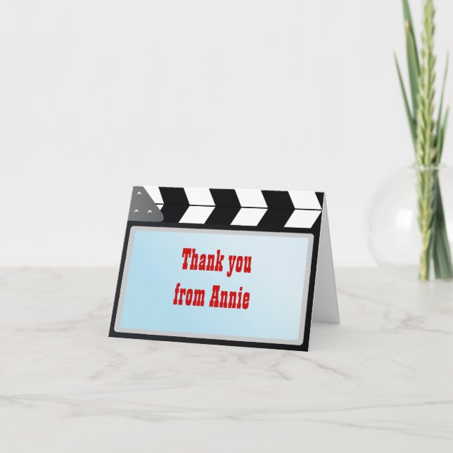 Vidéo Nuit Anniversaire Fête Merci Note Carte (Devant)