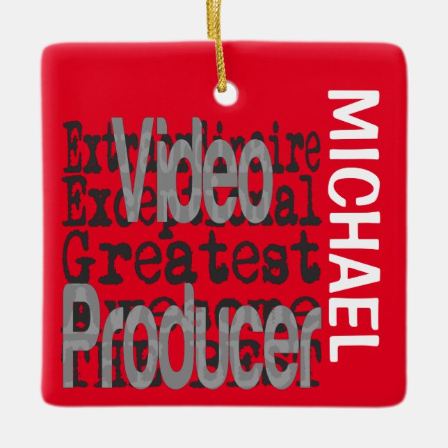 Video Producer Extraordinaire CUSTOM Ceramic Ornament (Front)