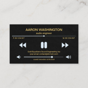 Video Sound Display Black Granite Audio Engineer Business Card