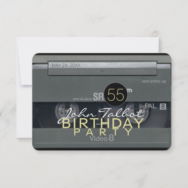 Video Tape VHS 55th Birthday Party Invitation (Front)