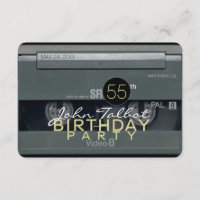 Video Tape VHS 55th Birthday Party Invitation