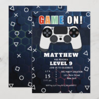 Videogame Controller Birthday Party Invitation