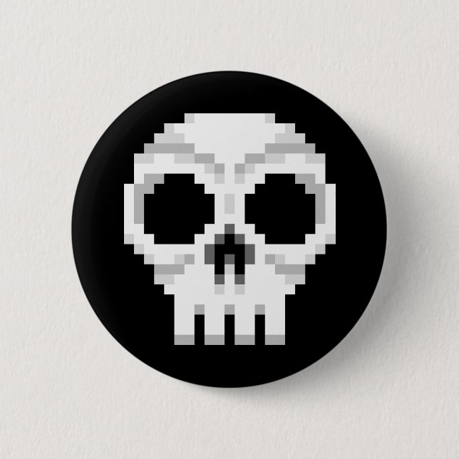 Videogame Death Skull - Pixel Art 2 Inch Round Button (Front)