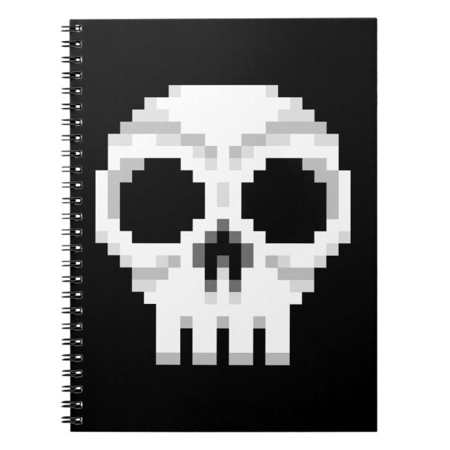 Videogame Death Skull - Pixel Art Notebook (Front)