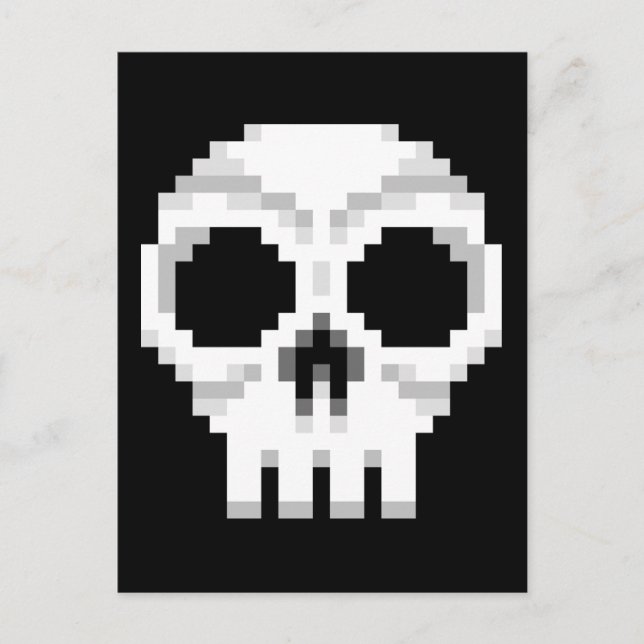 Videogame Death Skull - Pixel Art Postcard (Front)