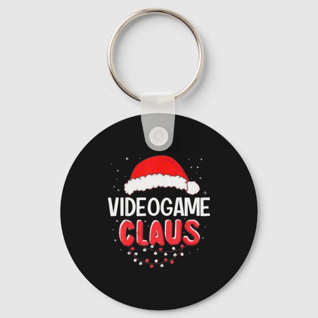Videogame Santa Claus Christmas Matching Costume  Keychain (Front)