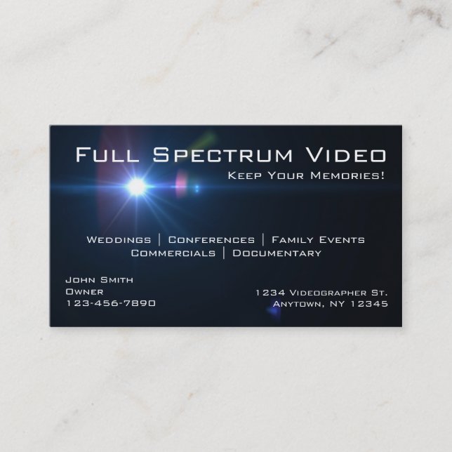 Videographer Business Cards (Front)