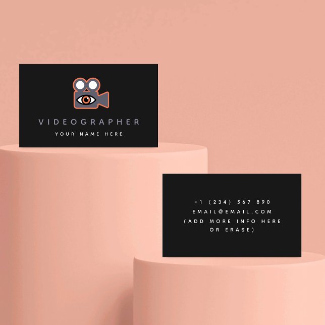 Videographer Third Eye Video Camera Minimalistic   Business Card (Creator Uploaded)