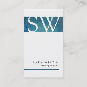 Videographer Visual Arts Monogram Business Card