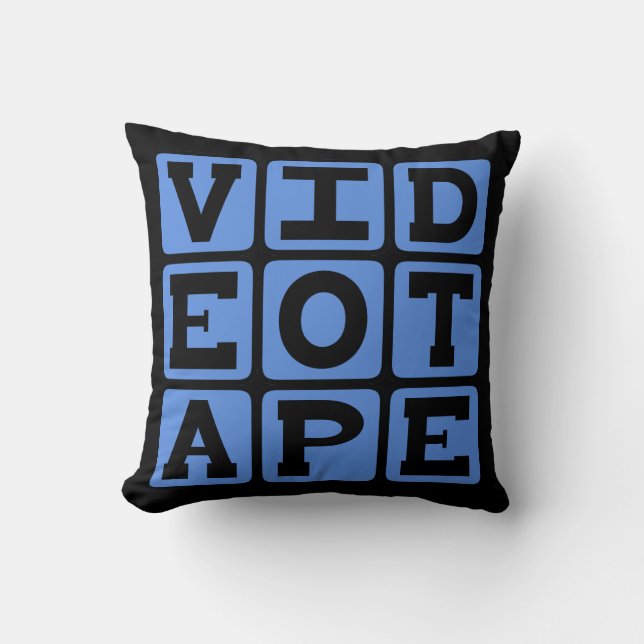 Videotape, VHS Tape Throw Pillow (Front)