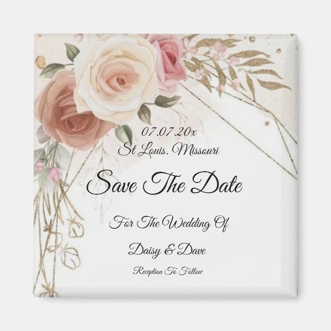 Vider Brown Enregistrer l'invitation Date Magnet (Devant)