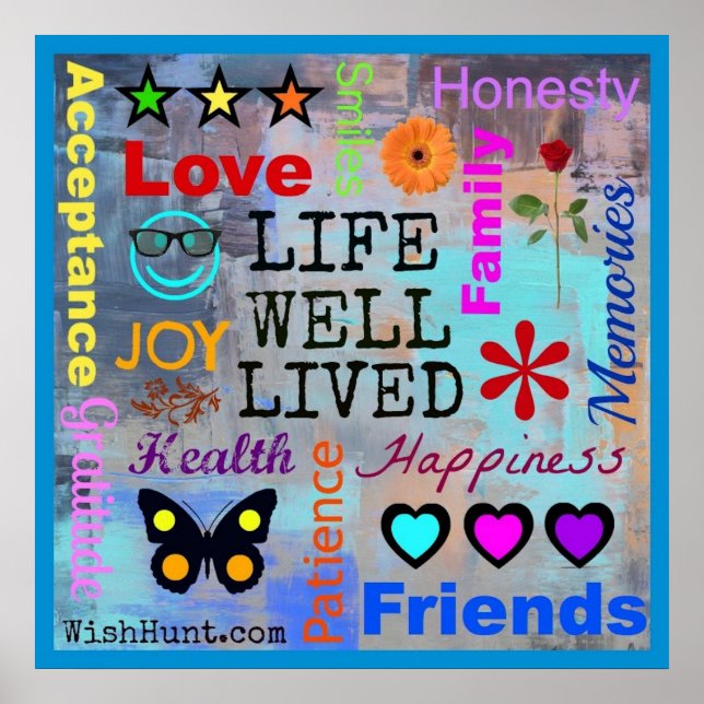 Vie bien vécue Inspiration Poster par WishHunt (Devant)