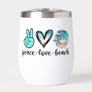 Vie côtière Tumbler - Paix, Amour et Plage