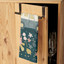 Vie de camping! serviette de cuisine de nuit