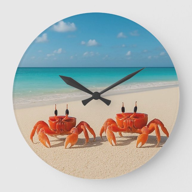 Vie de crabe - Crabes jumeaux Horloge ronde (Recto)