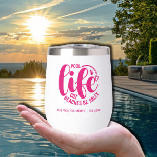 Vie de piscine rose chaud