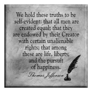 Vie et Liberté - Citation de Jefferson - Poster d'