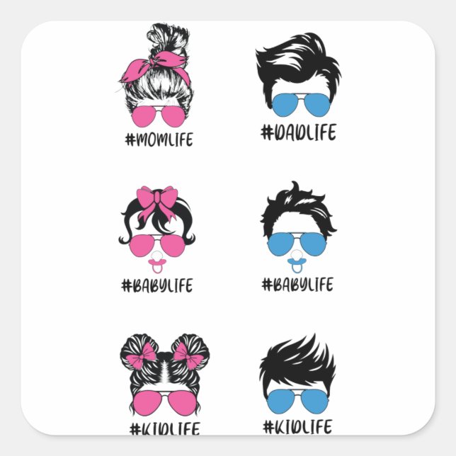 Vie familiale Sticker Pack Papa Enfant bébé Maman  (Devant)