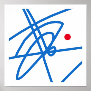 Vie Focus Art Abstrait Poster Red Dot