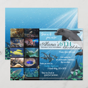 Vie marine Aquarium Anniversaire Fête Invitations