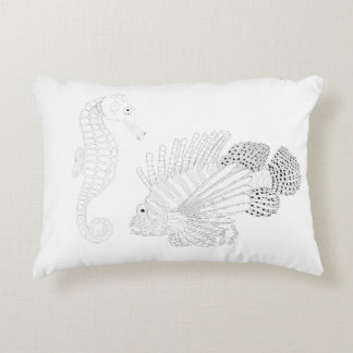 Vie marine Coussin de coloriage adulte