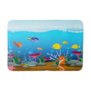 Vie marine sous le tapis de bain de mer