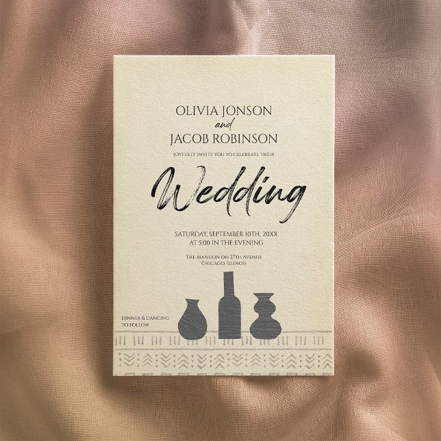 Vie morte Abstraite | Boho faire-part de mariage (Créateur téléchargé)