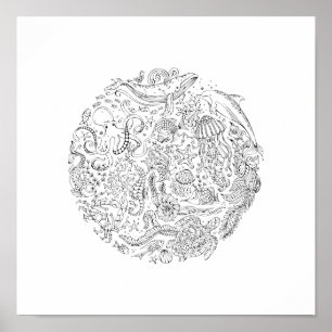 Vie océanique   Affiche décorative