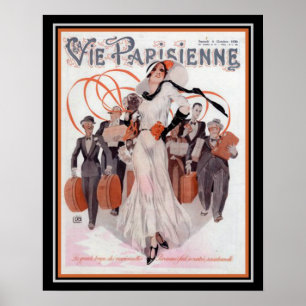 Vie Parisienne "Glamor Girl" Affiche déco 16 x 20