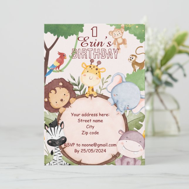 Vie sauvage invitations mignonnes (Debout devant)