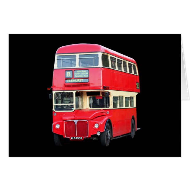 Vieil autobus rouge de Londres du vers 1950 (Devant horizontal)