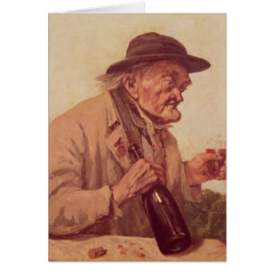 Vieil homme avec un verre de vin