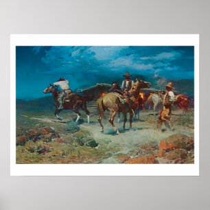 Vieille affiche occidentale d'impression d'art de