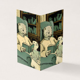 Vieille belette lire un livre à une jeune belette