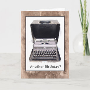 Vieille carte d'anniversaire de machine à écrire