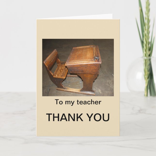 Vieille carte de bureau et de professeur de Merci (Devant)