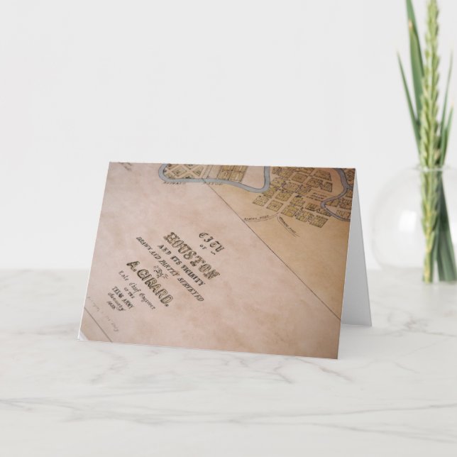 Vieille carte de carte de Houston (Devant)