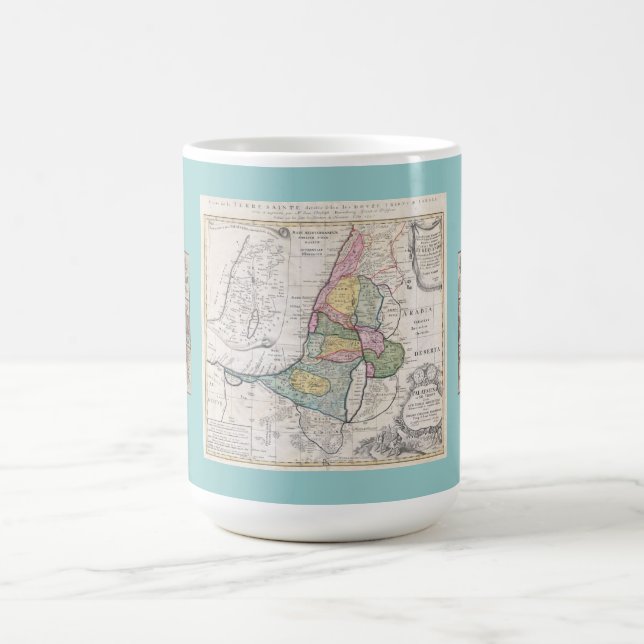 Vieille carte de tasse de mosaïque de l'Israël et (Centre)
