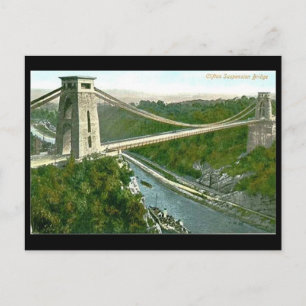 Vieille carte postale - Bristol, pont suspendu de